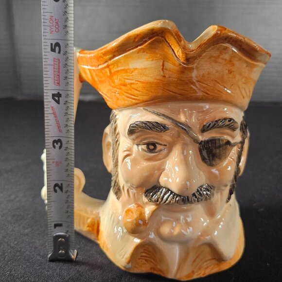 Vintage Toby Face Character Mug Pirate With Eye Patch And Pistol Handle Japan - Picture 8 of 12